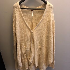 Free People Soft Knit Beige Cardigan